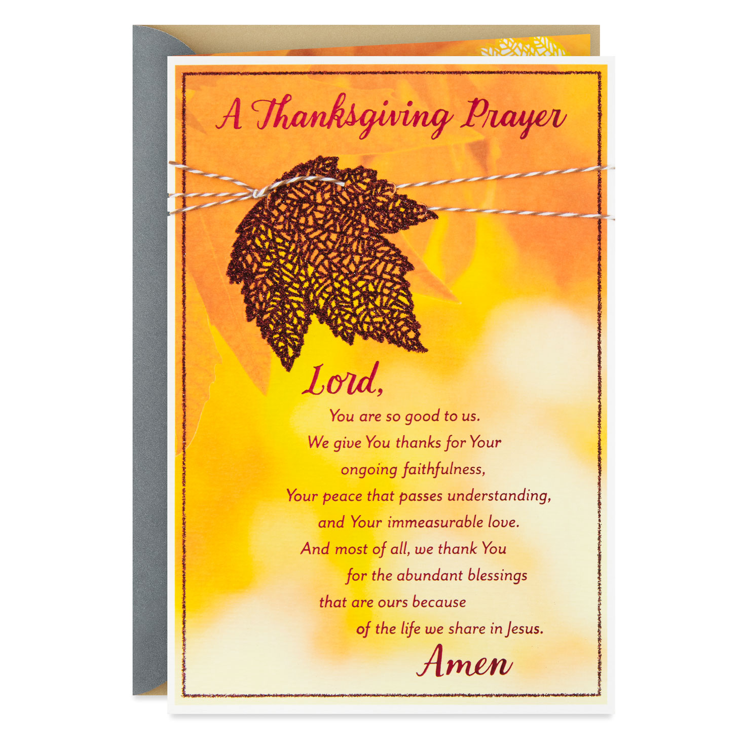 Maple Leaf Holiday Prayer Religious Thanksgiving Card ...