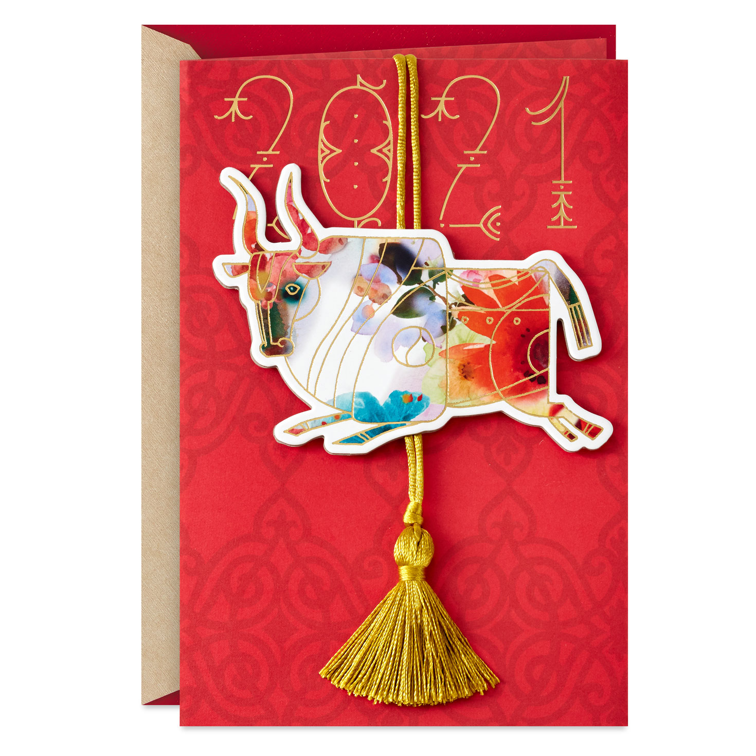 Year of the Ox 2021 Chinese New Year Card With Hangable ...