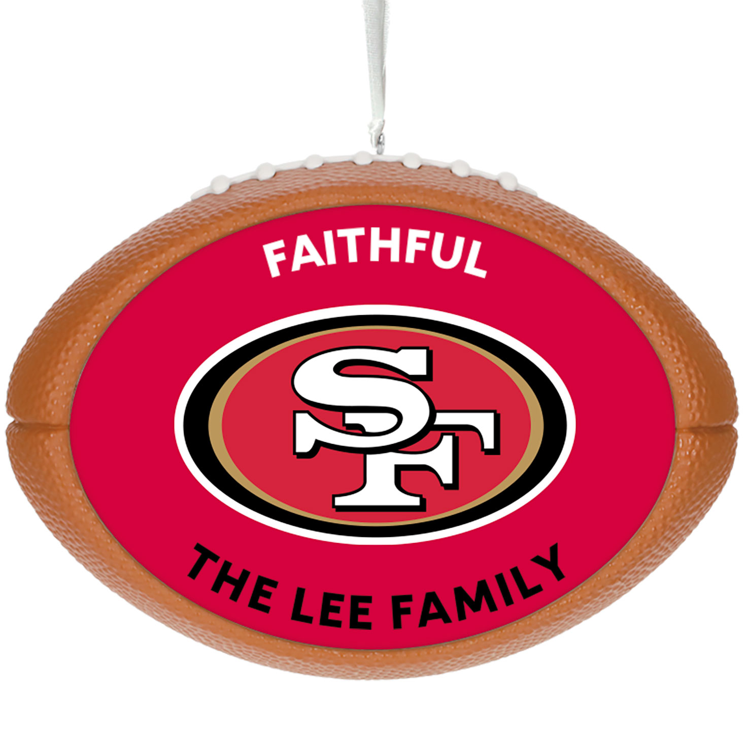 NFL San Francisco 49ers Football Personalized Ornament, Custom Text ...