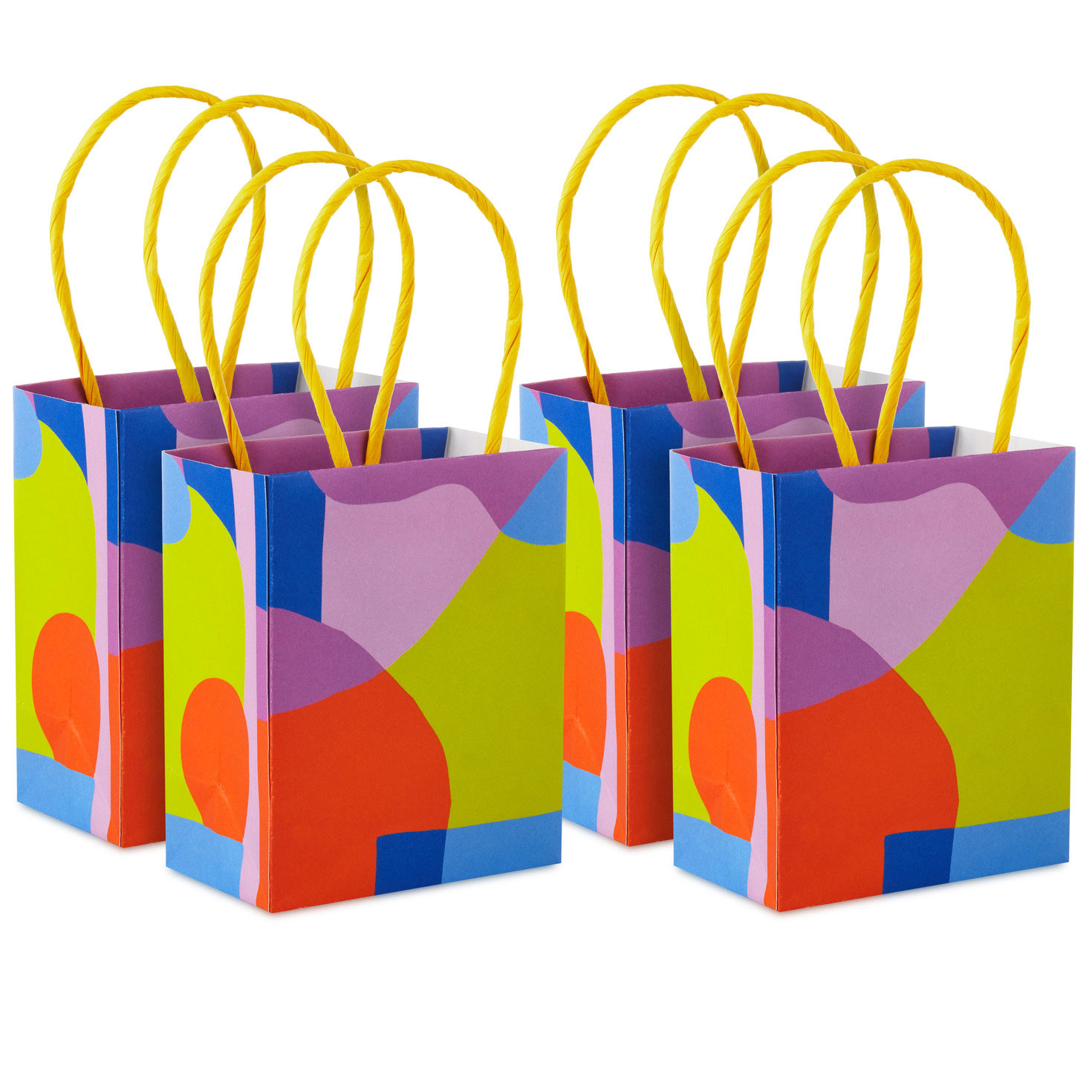 4 Abstract Neon Shapes Mini Treat Bags With Handles Pack of 4 Party Favors Hallmark