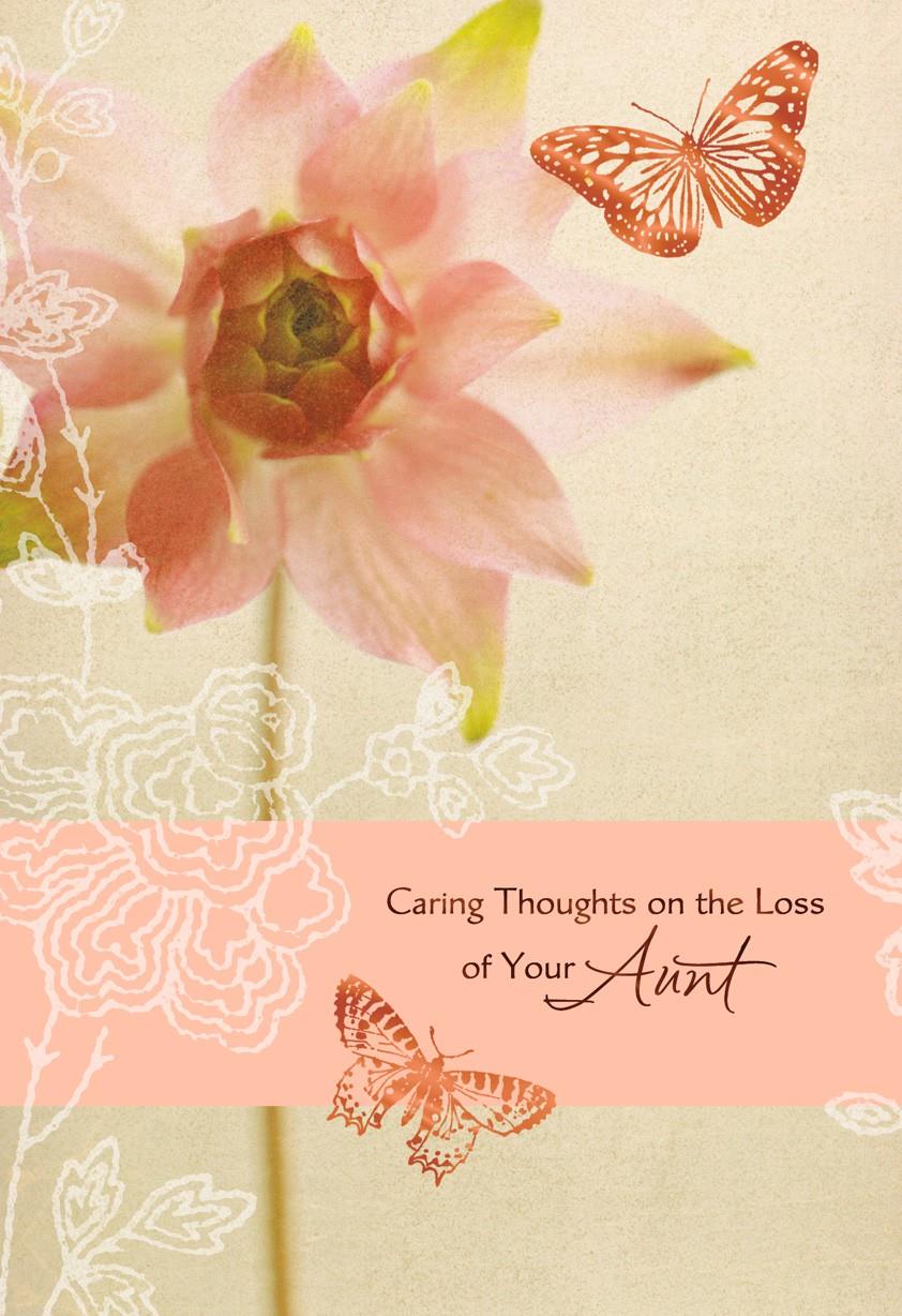 Flower and Butterfly Loss of Aunt Sympathy Card - Greeting 