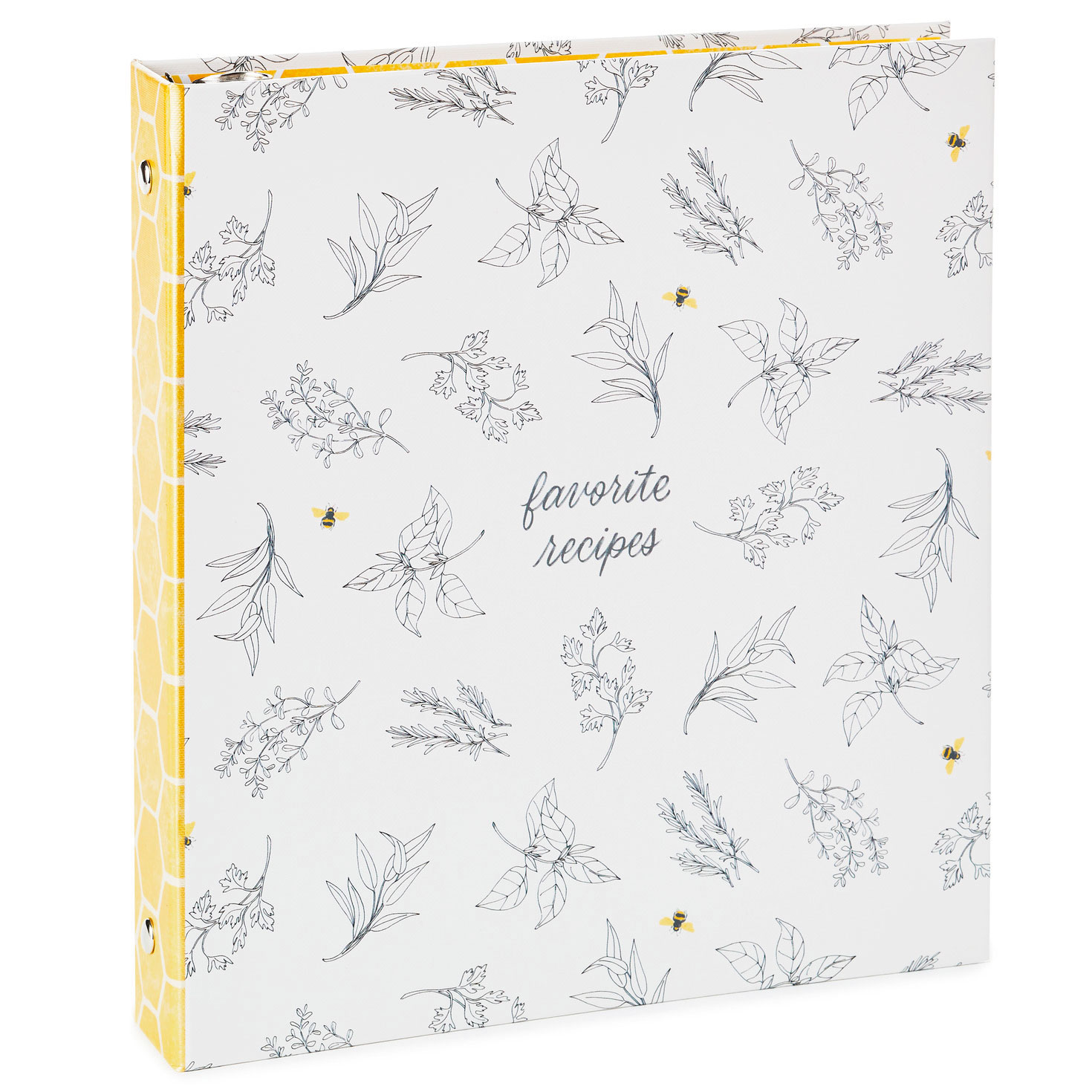 hallmark recipe card binder Family Recipes Customizable along with a blank card for writing in your own Yellow Honeycomb Recipe Organizer Book