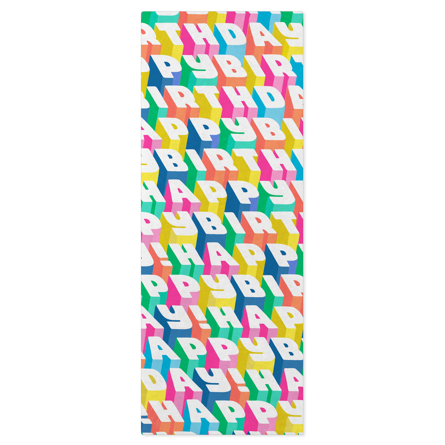 Angled All-Caps Happy Birthday Tissue Paper, 6 Sheets, Happy Birthday All-Caps, large