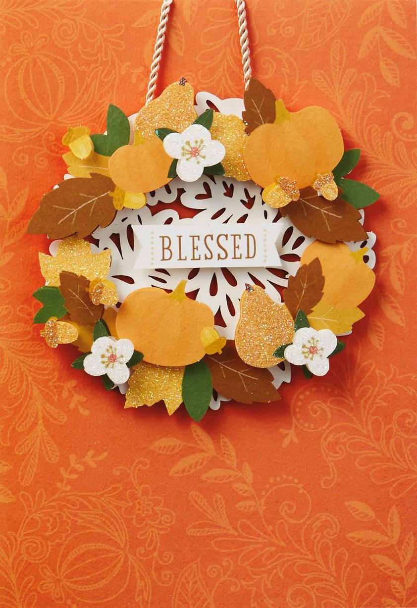 Wreath Ornament Thanksgiving Card - Greeting Cards - Hallmark