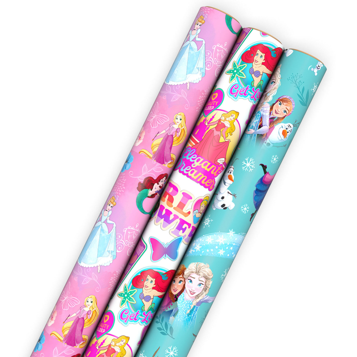 Disney Frozen and Disney Princesses Wrapping Paper Assortment, 60 sq