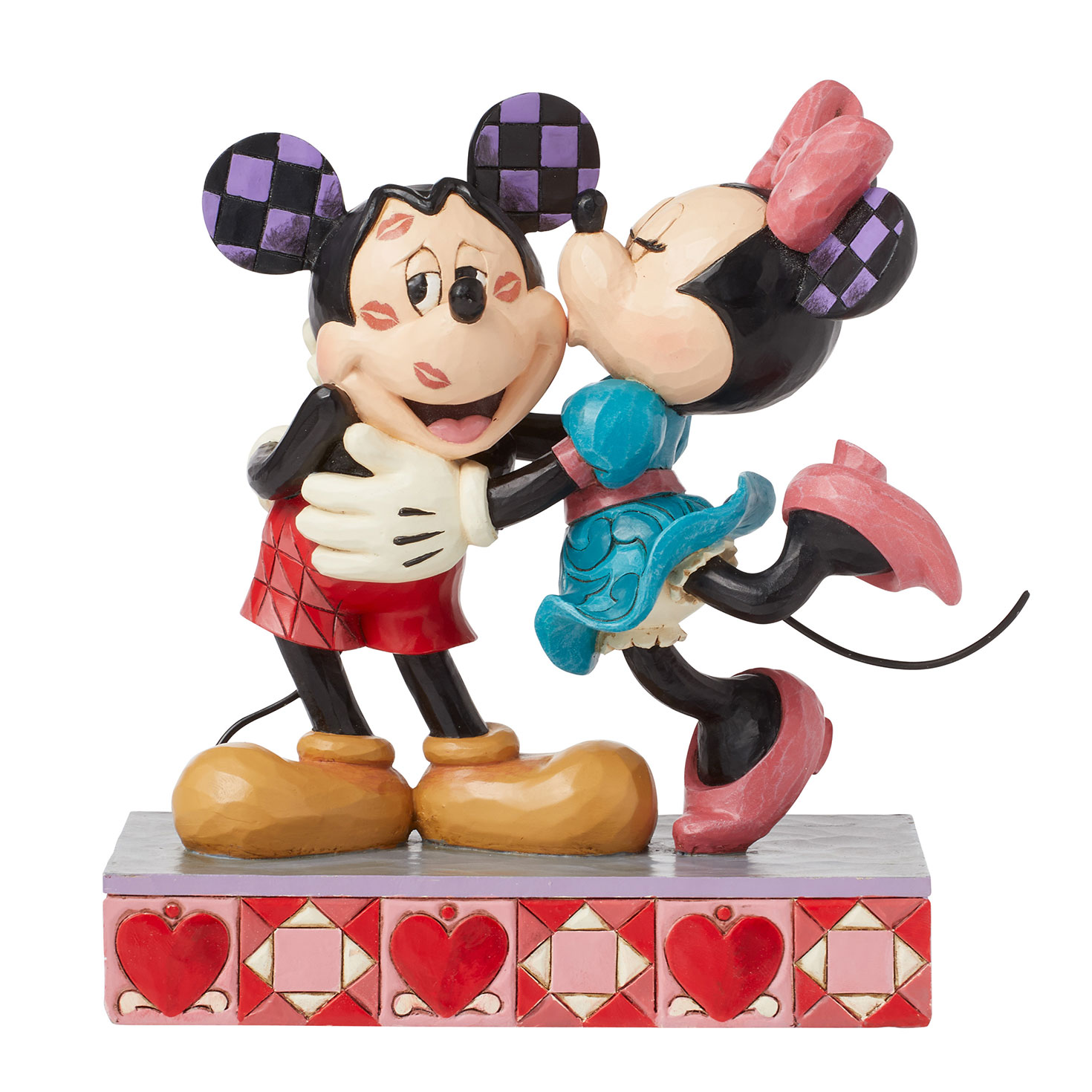 Jim Shore Disney Minnie Kissing Mickey Figurine, 5.8