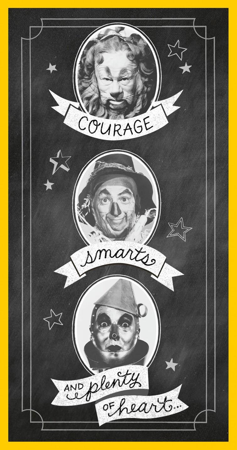 the wizard of oz courage smarts and heart graduation it works business cards