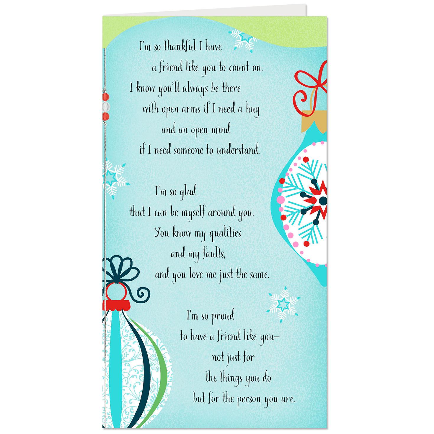 Between You and Me Thankful for You Christmas Card for ...