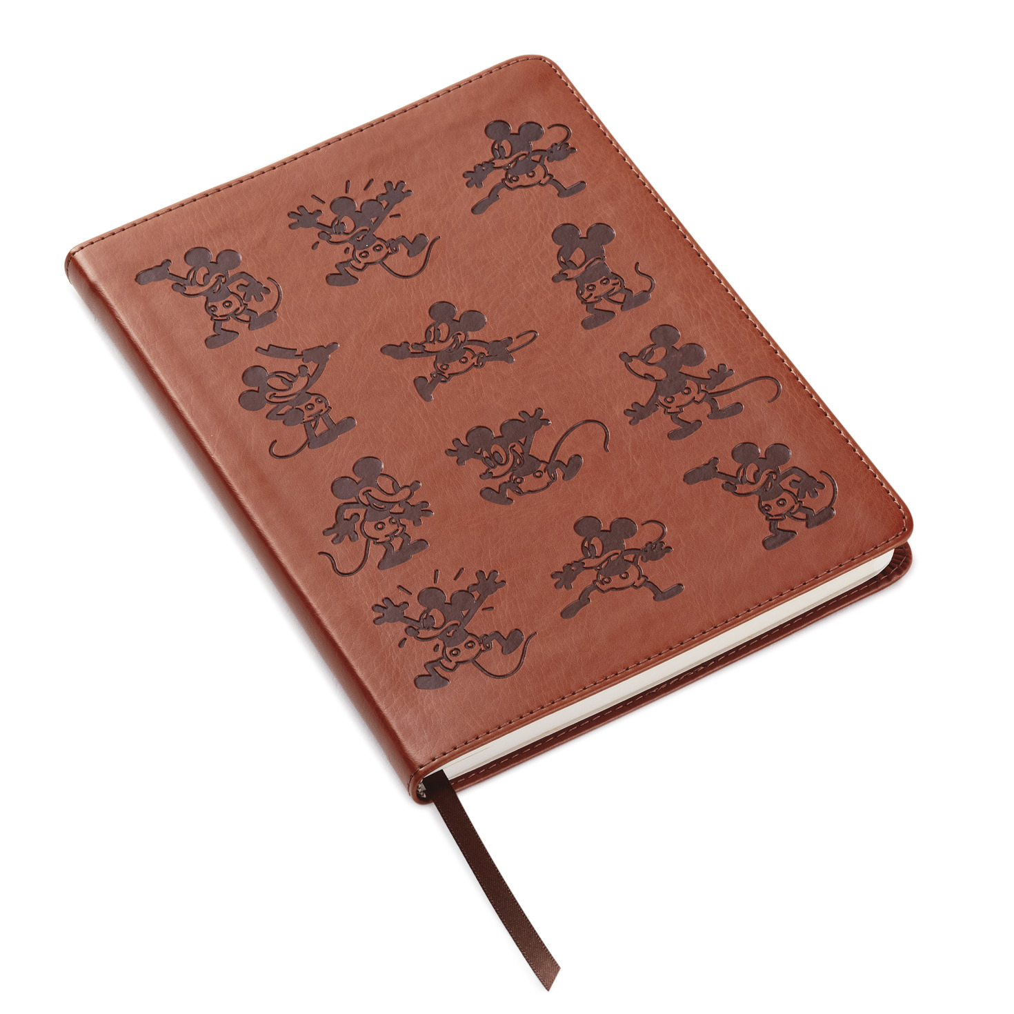 Disney Mickey Mouse Brown Faux Leather Journal - Notebooks