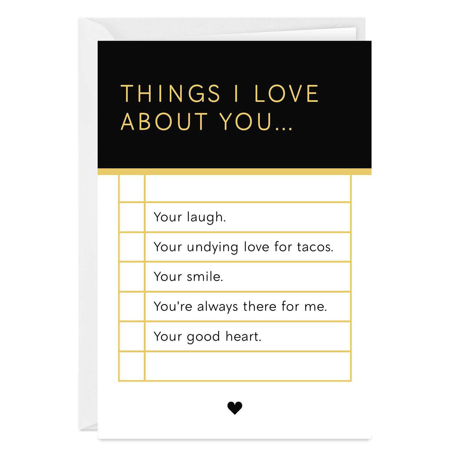 Things I Love About You List Custom Card - Greeting Cards