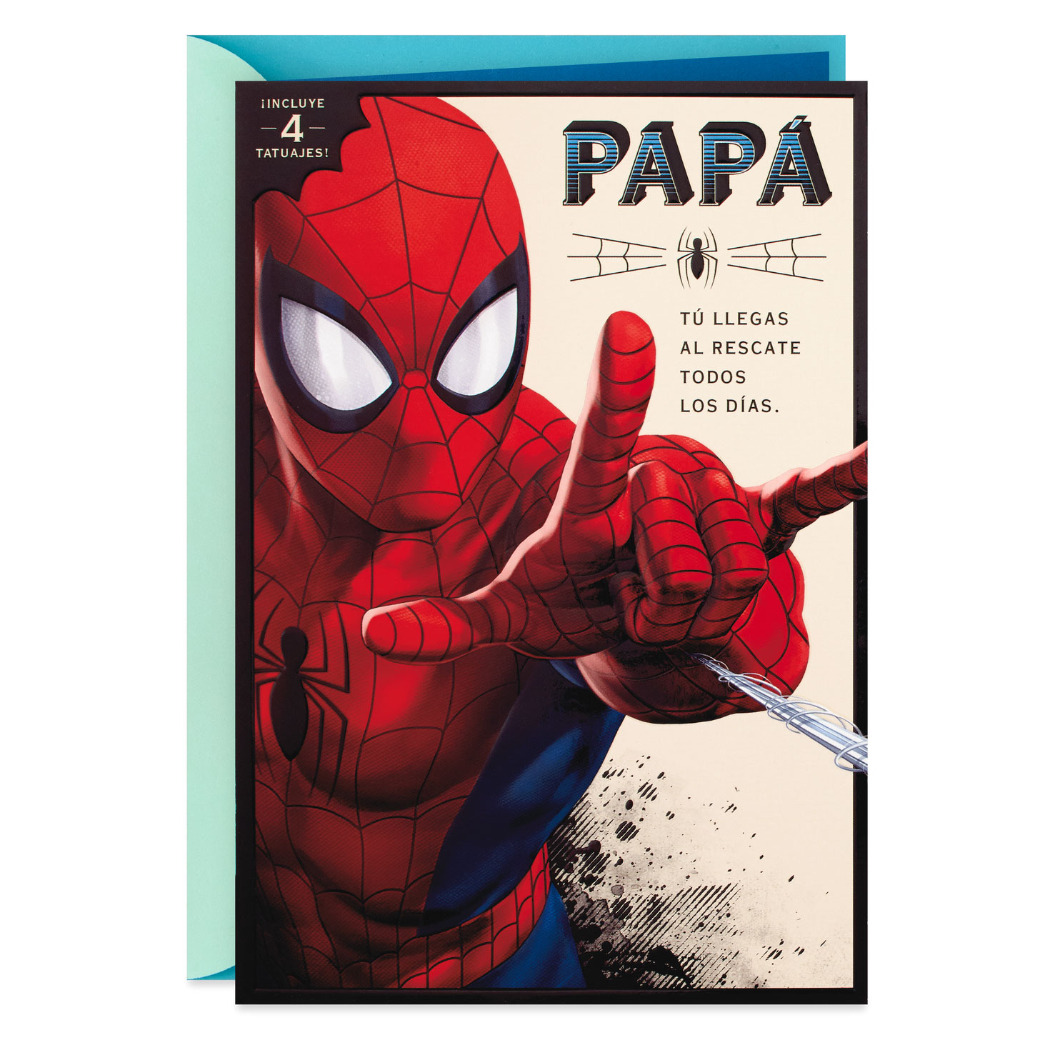 marvel spiderman spanishlanguage father's day card with