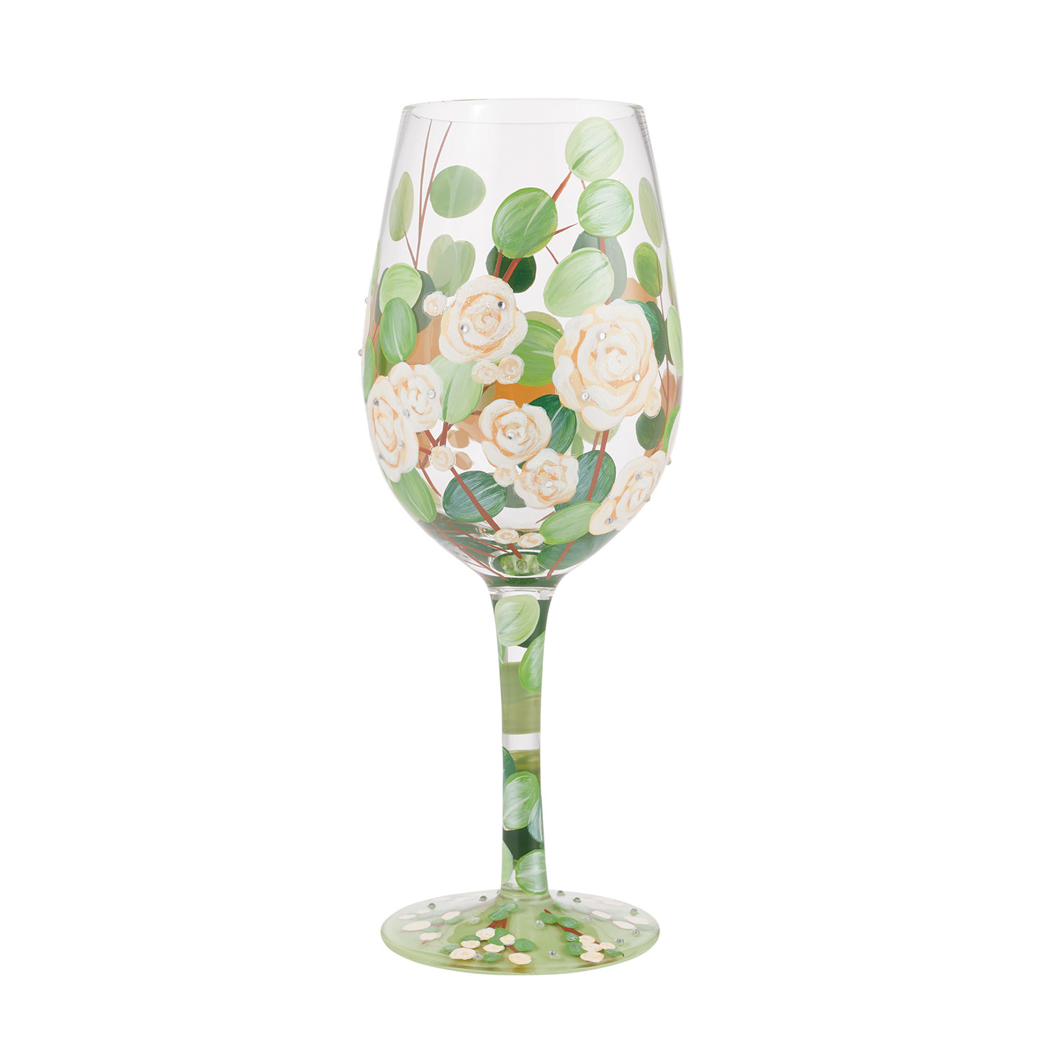 Lolita Bouquet in Bloom Handpainted Wine Glass, 15 oz. Wine Glasses