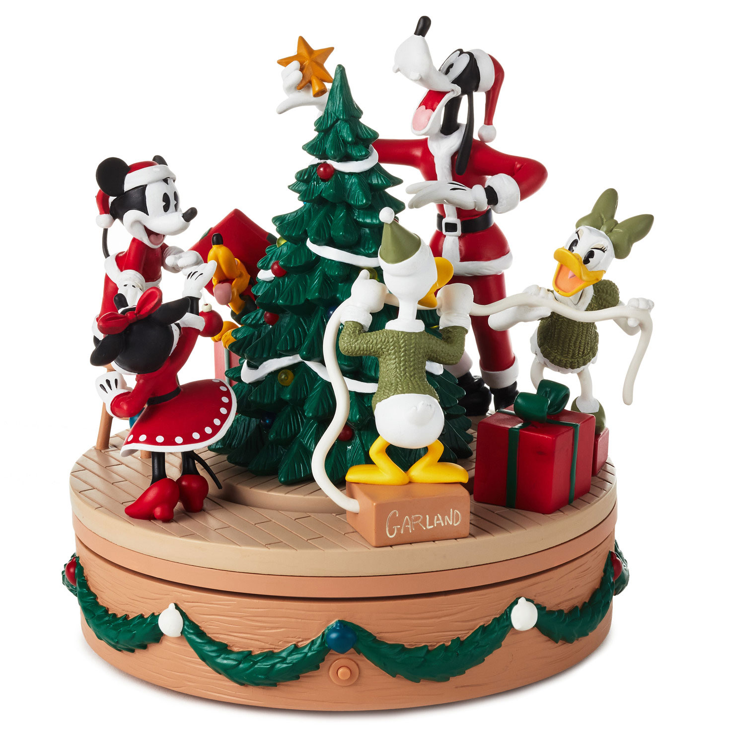 Disney Mickey Mouse and Friends Christmas Musical Figurine With Light and Motion, , large
