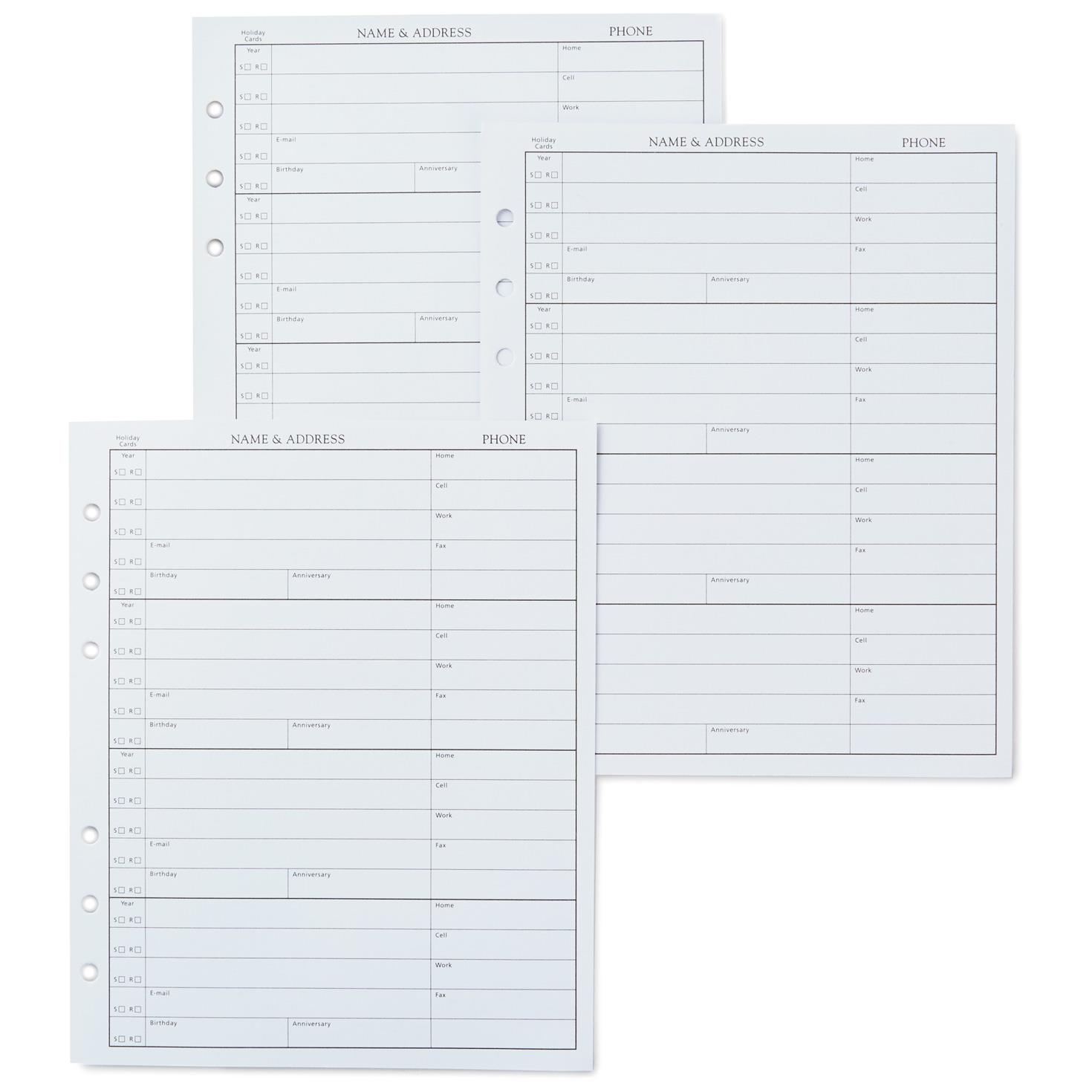 Address Book Refill Pages Address Books Hallmark