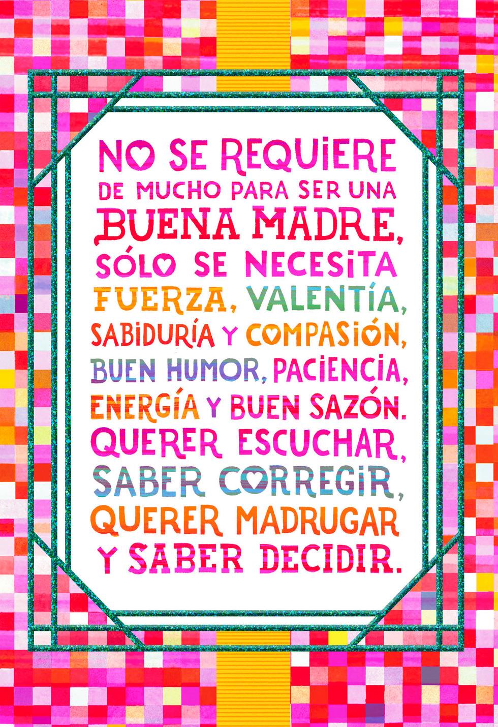 Colorful Squares Spanish-Language Mother's Day Card for ...