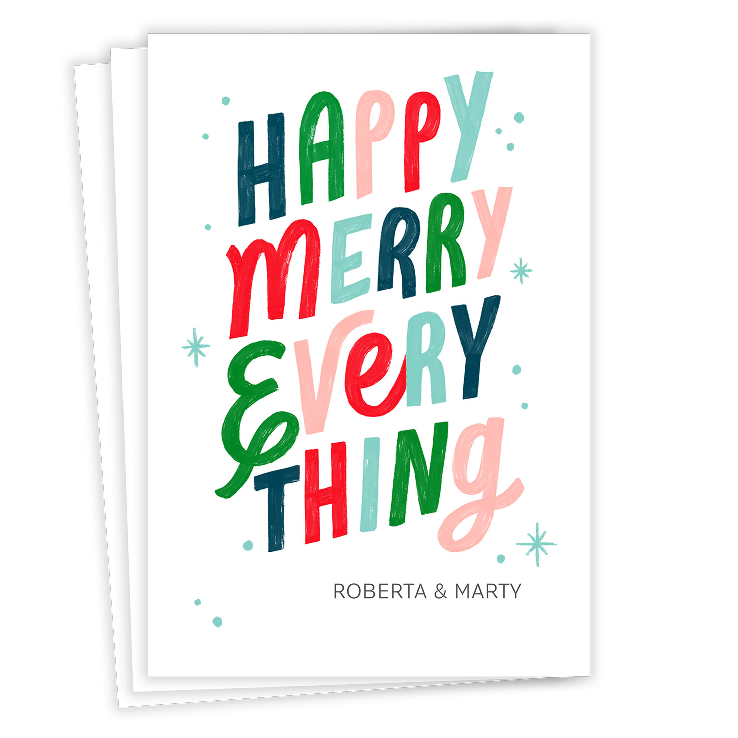 Happy Merry Everything Flat Holiday Photo Card - Photo Cards