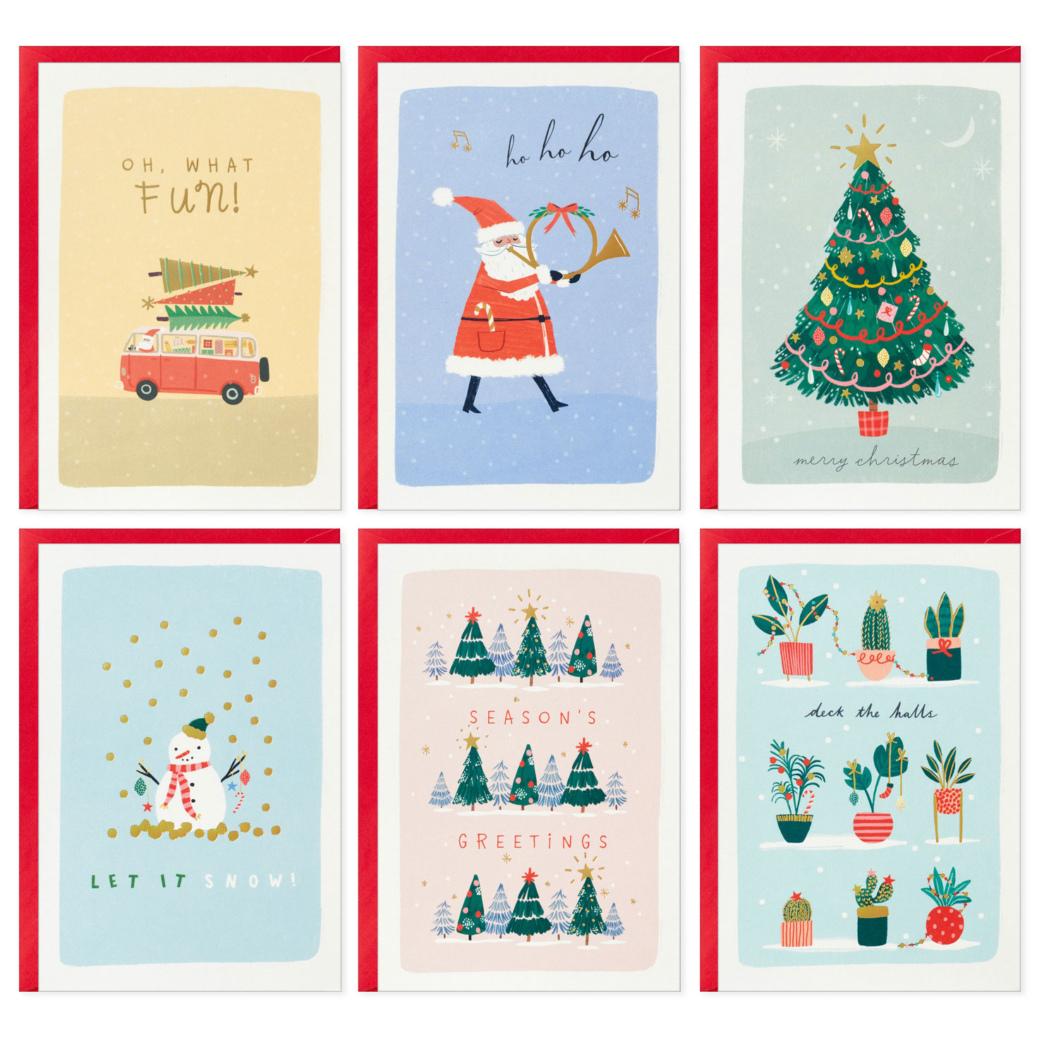 Festive Fun Boxed Christmas Cards Assortment, Pack of 24 - Boxed