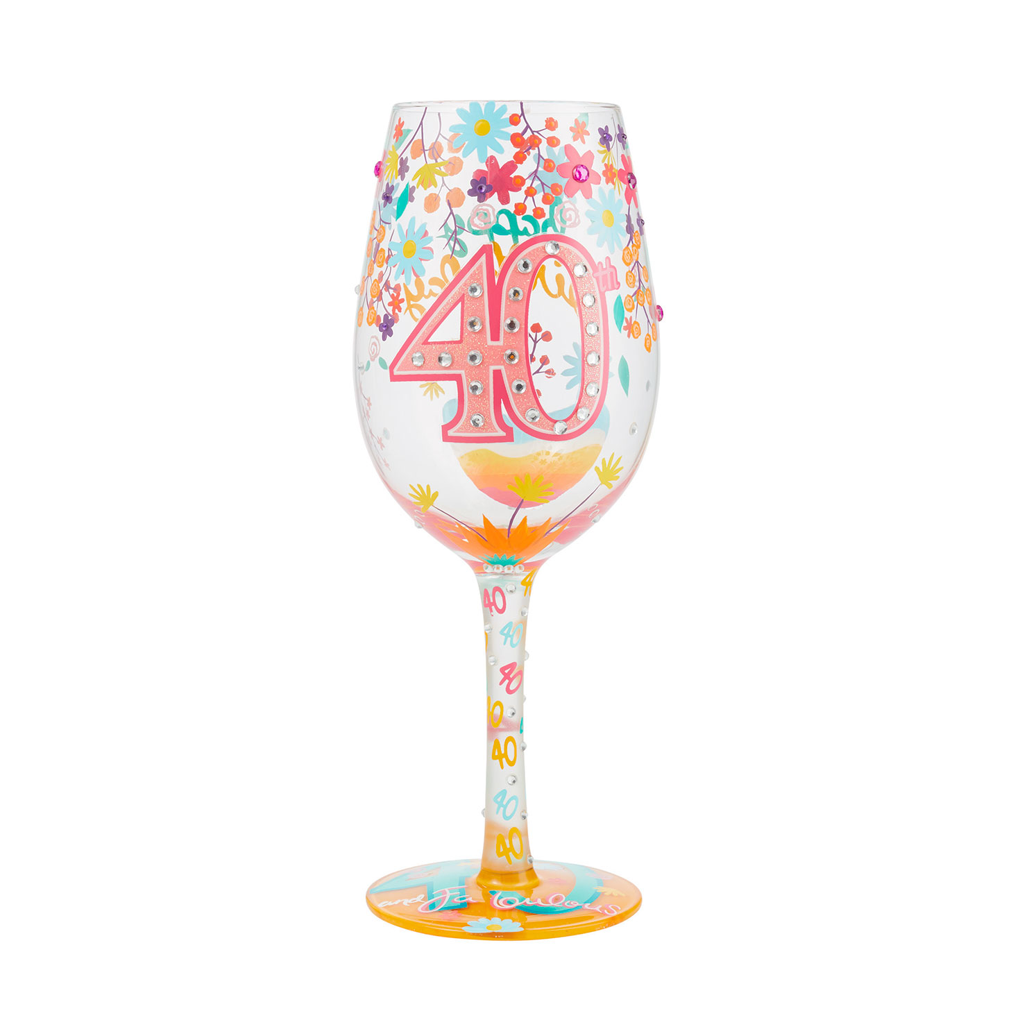 Lolita Happy 40th Birthday Handpainted Wine Glass, 15 oz. for only USD  35.50 | Hallmark