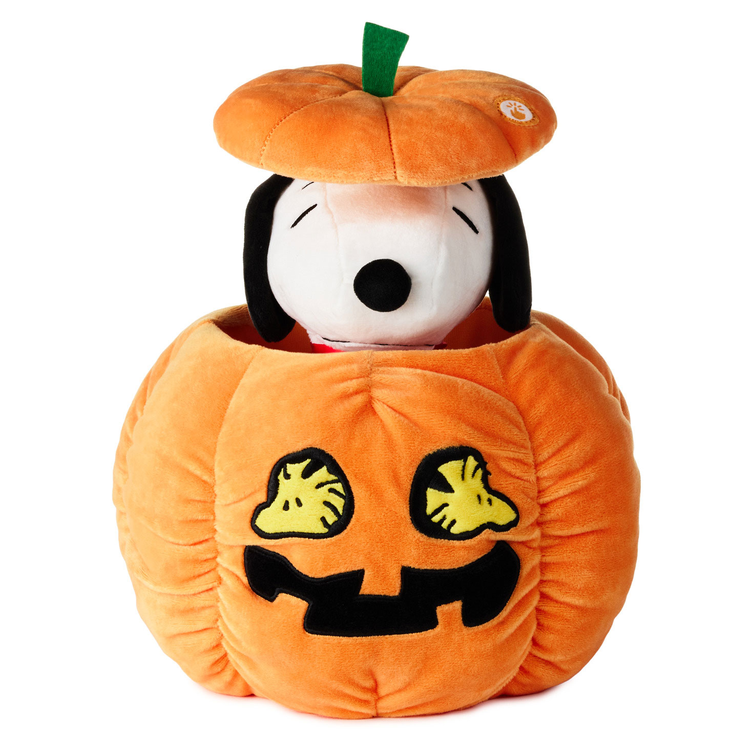 Peanuts Snoopy Pumpkin Plush With Sound and Motion Front open