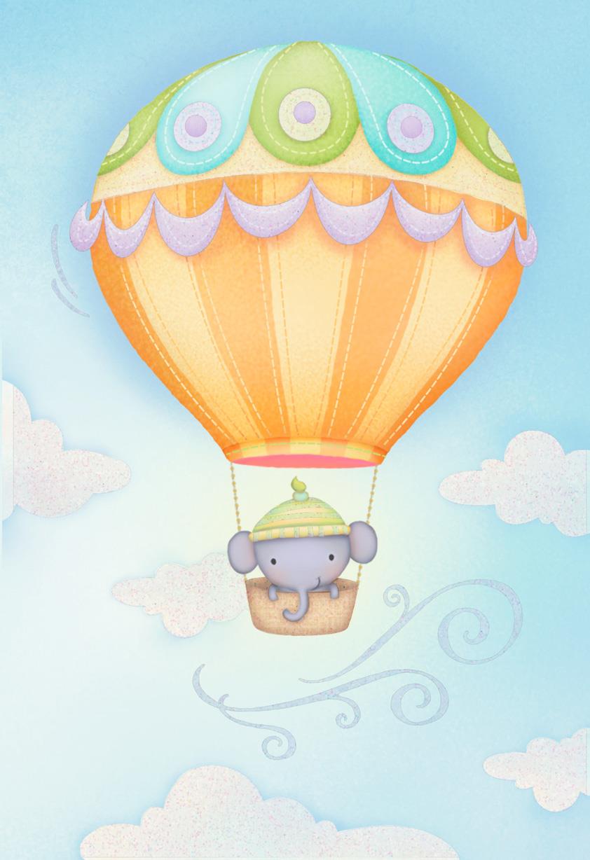 elephant balloon air blank cards hallmark sweet