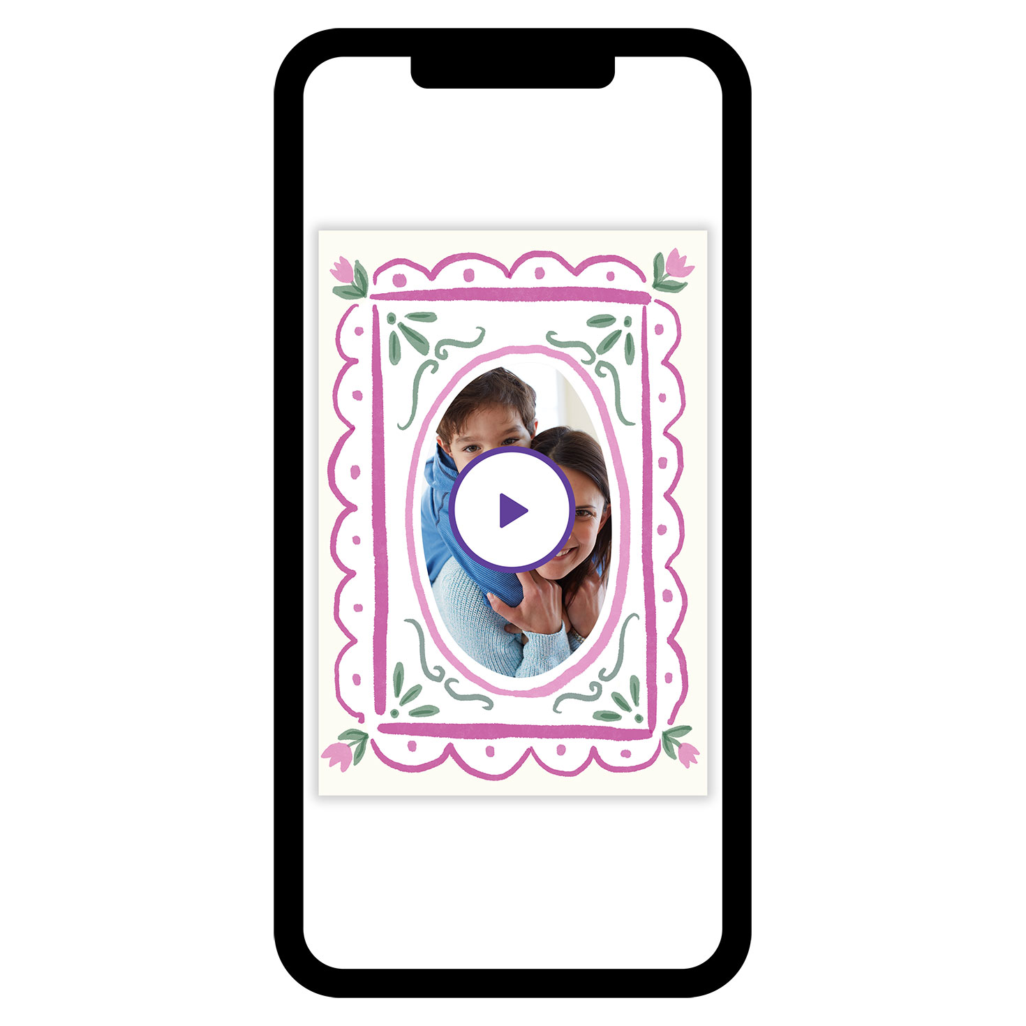Watercolor Floral Frame Custom Card - Greeting Cards | Hallmark