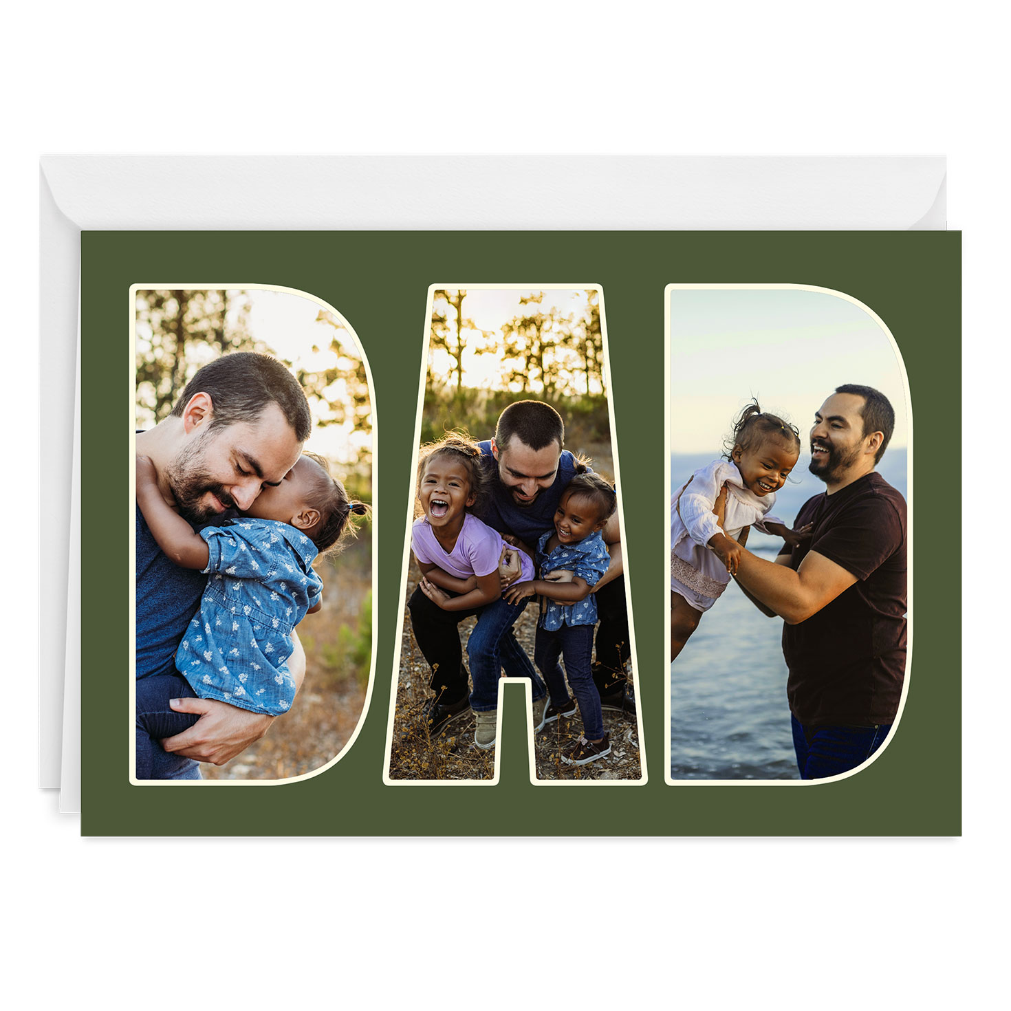 Dad Photo Letters Custom Father's Day Card Greeting Cards