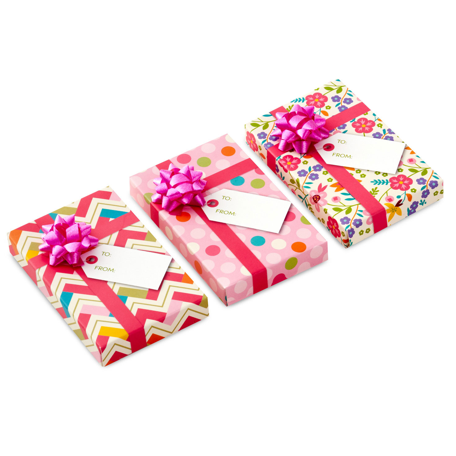 Assorted Pink Gift Card Holder Boxes With Bows, Pack of 3 Gift Card