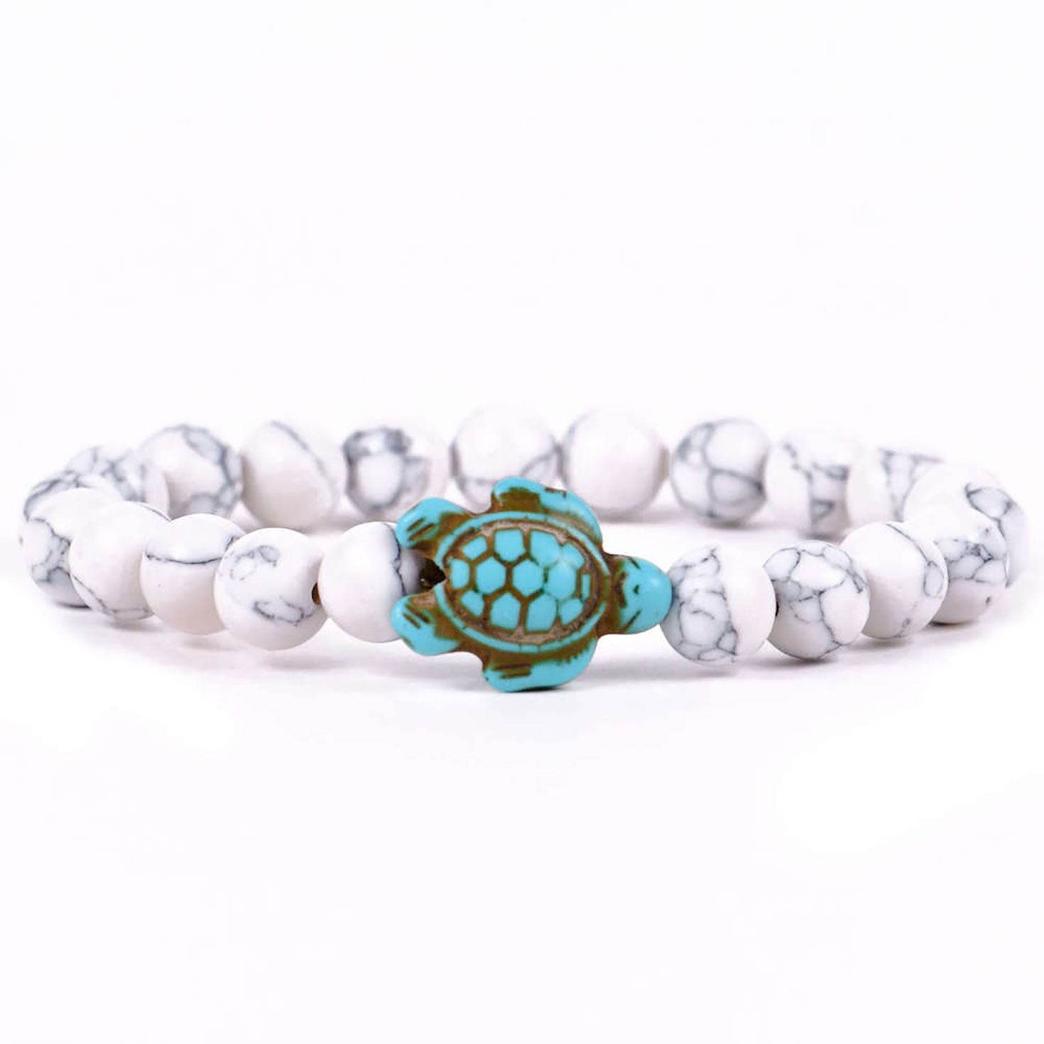 Fahlo White Howlite Conservancy Edition Sea Turtle Journey