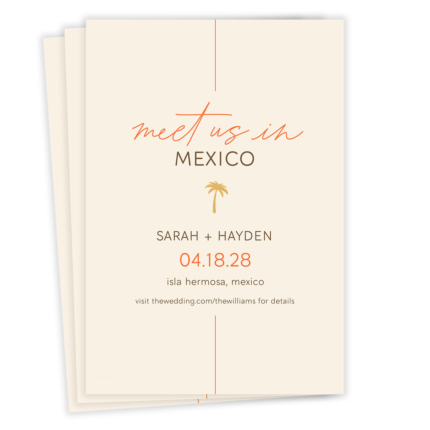 Destination Wedding Palm Tree Save the Date Announcements Hallmark