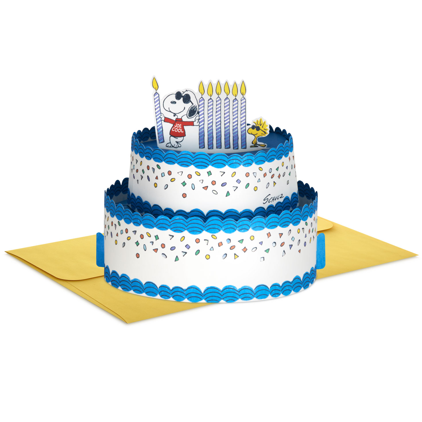 Peanuts® Joe Cool Snoopy Cake 3D Pop-Up Birthday Card - Greeting Cards ...