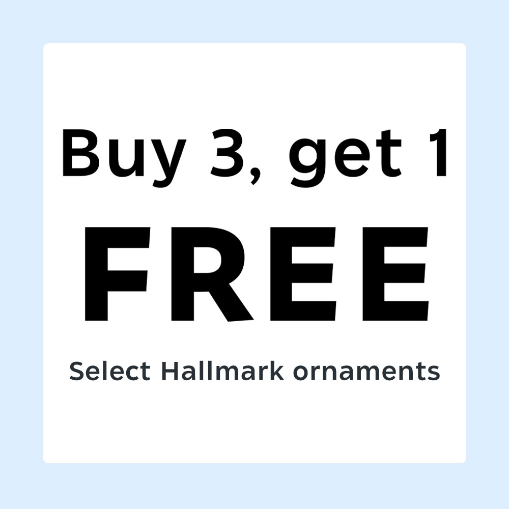 Buy three Hallmark Ornaments, get one free